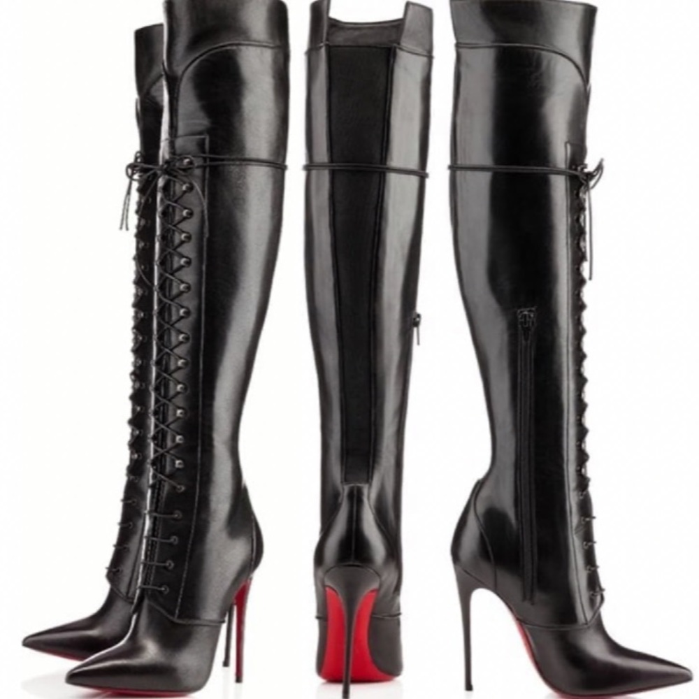 Christian Louboutin Black Over the Knee Boots